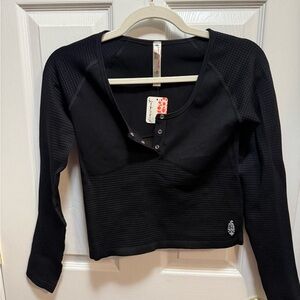 Free People Movement Black Long Sleeve Women's Top
